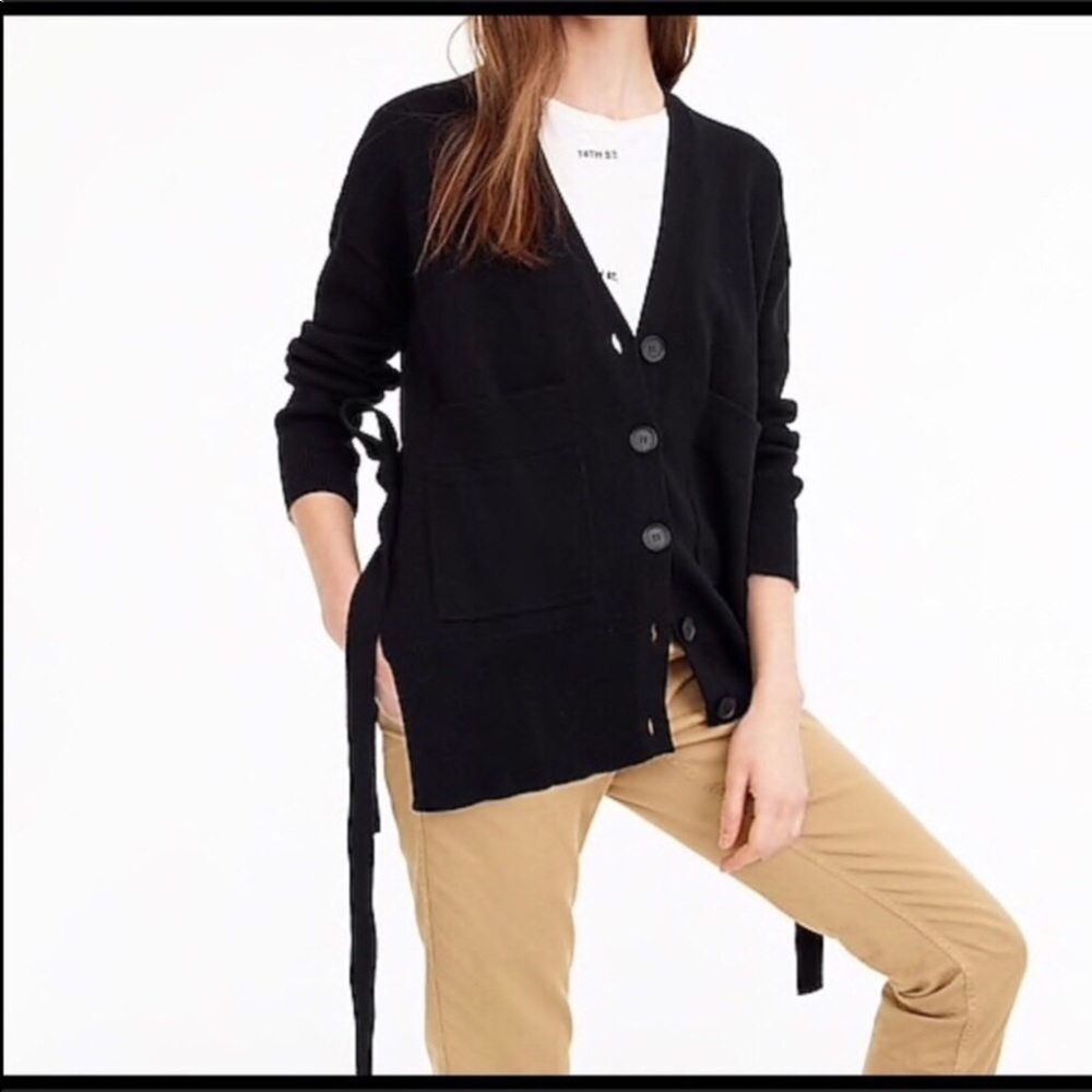 J.Crew Slouchy Cardigan With Side Ties NEW - Picture 2 of 5